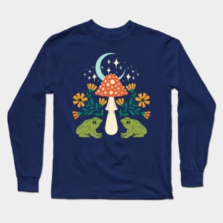 Moonlight Frogs and Mushroom Long Sleeve T-Shirt